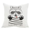 Saro Lifestyle SARO 1083.W16S Printed Racoon Message Poly Filled Throw Pillow 1083.W16S